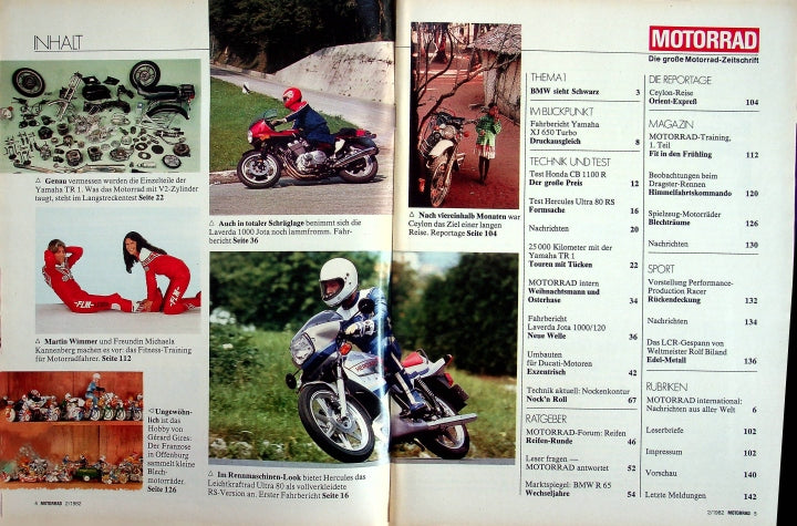 Inhaltsverzeichnis Motorrad 02/1982