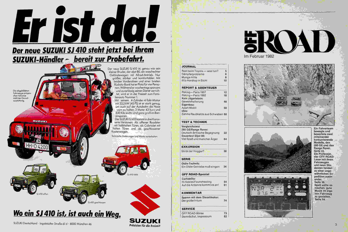 Inhaltsverzeichnis Offroad 02/1982