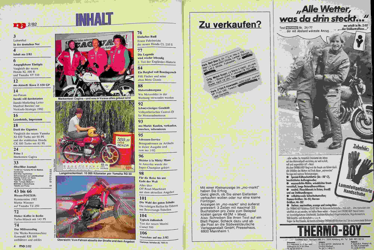 Inhaltsverzeichnis MO Magazin 02/1982