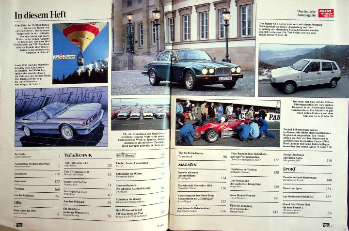 Inhaltsverzeichnis Auto Motor und Sport 02/1983