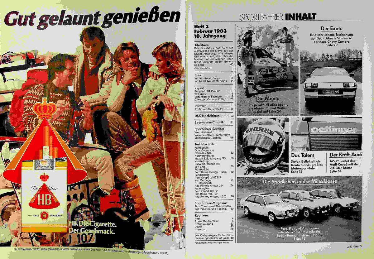 Inhaltsverzeichnis Sport Fahrer 02/1983