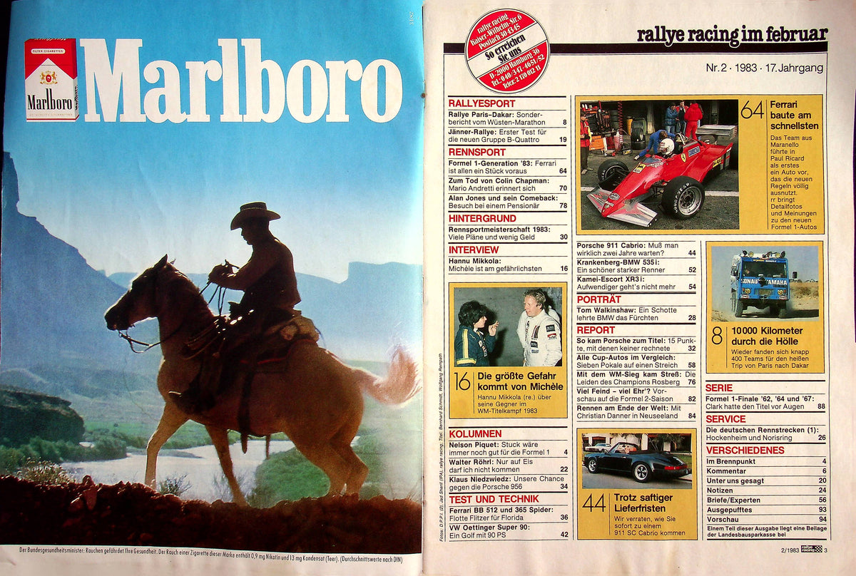 Inhaltsverzeichnis Rallye Racing 02/1983