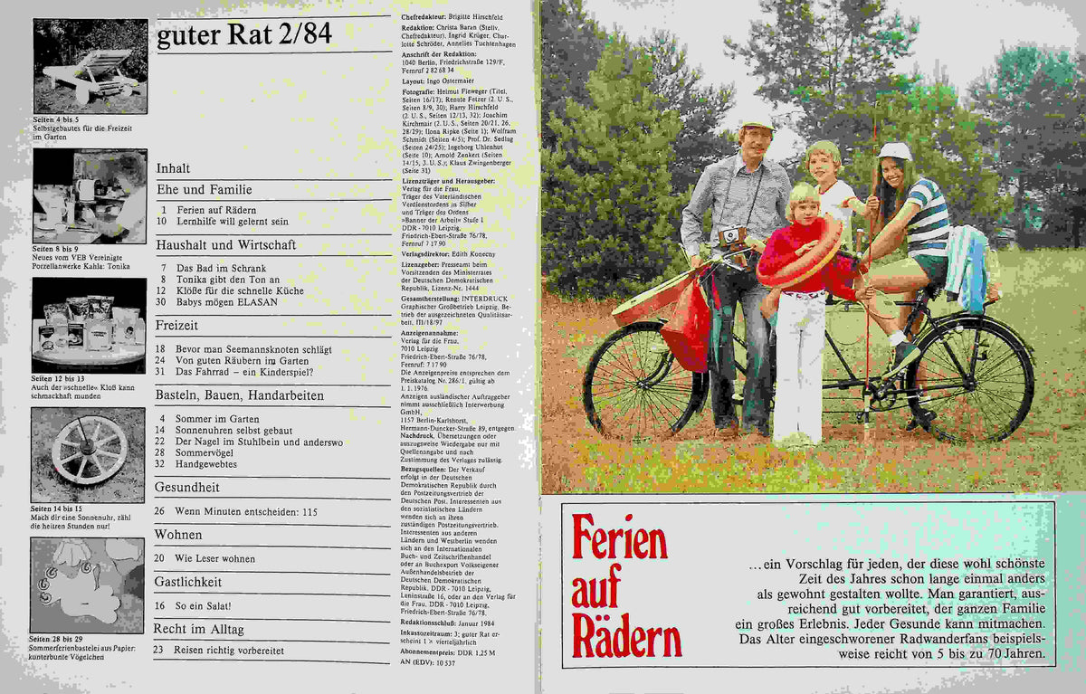 Inhaltsverzeichnis Guter Rat 02/1984