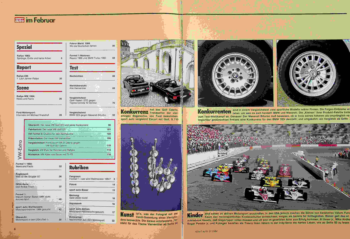 Inhaltsverzeichnis Sport Auto 02/1984