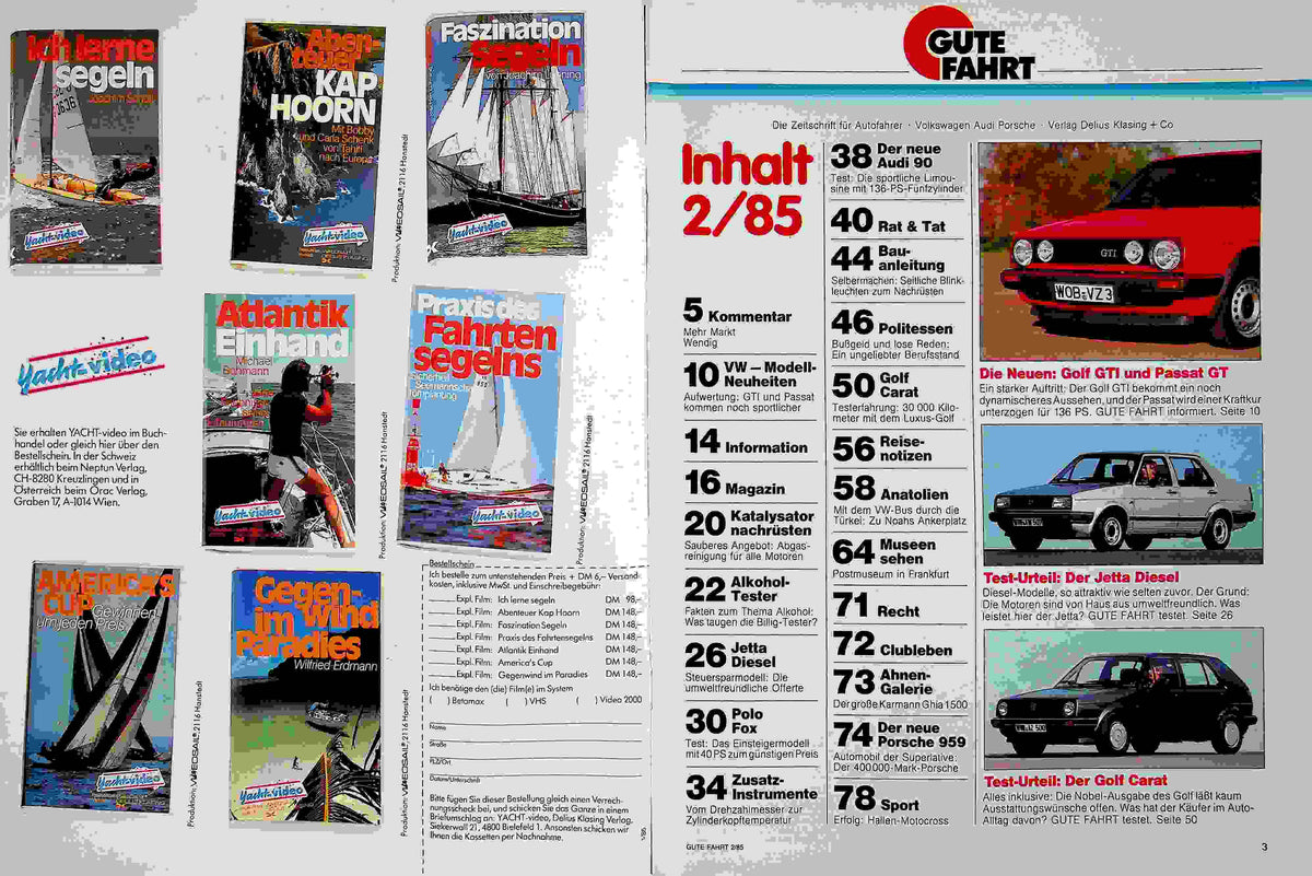 Inhaltsverzeichnis Gute Fahrt 02/1985