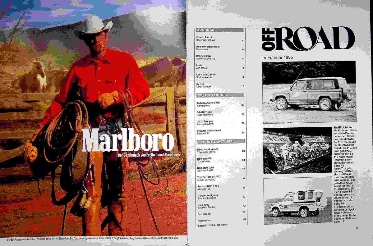 Inhaltsverzeichnis Offroad 02/1985