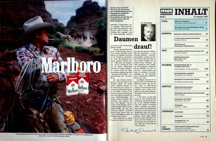 Inhaltsverzeichnis MOT 02/1985