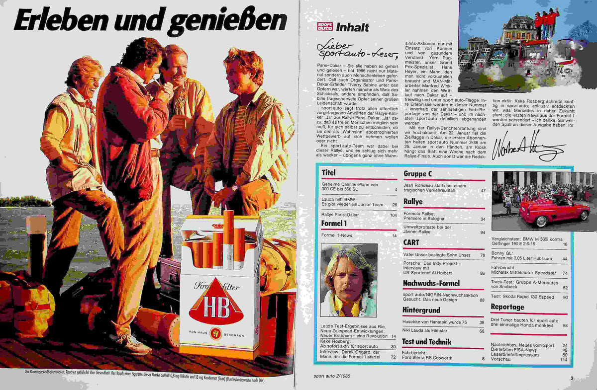 Inhaltsverzeichnis Sport Auto 02/1986