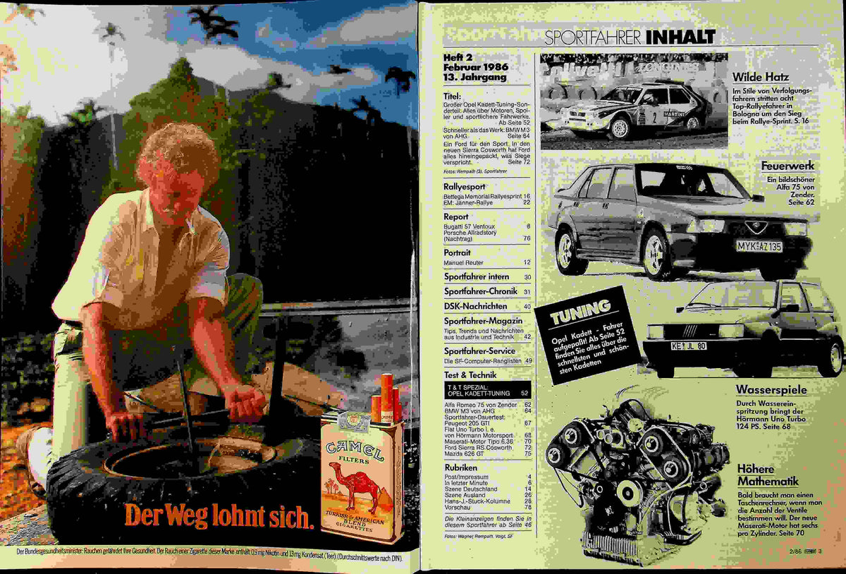 Inhaltsverzeichnis Sport Fahrer 02/1986
