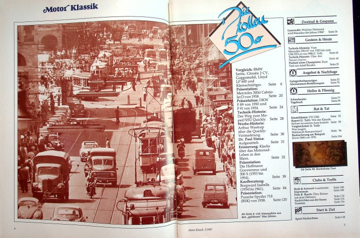 Inhaltsverzeichnis Motor Klassik 02/1987
