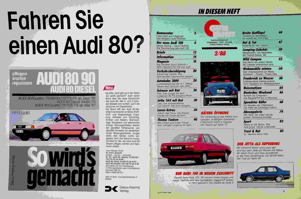Inhaltsverzeichnis Gute Fahrt 02/1988