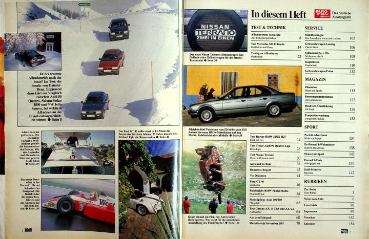 Inhaltsverzeichnis Auto Motor und Sport 02/1988