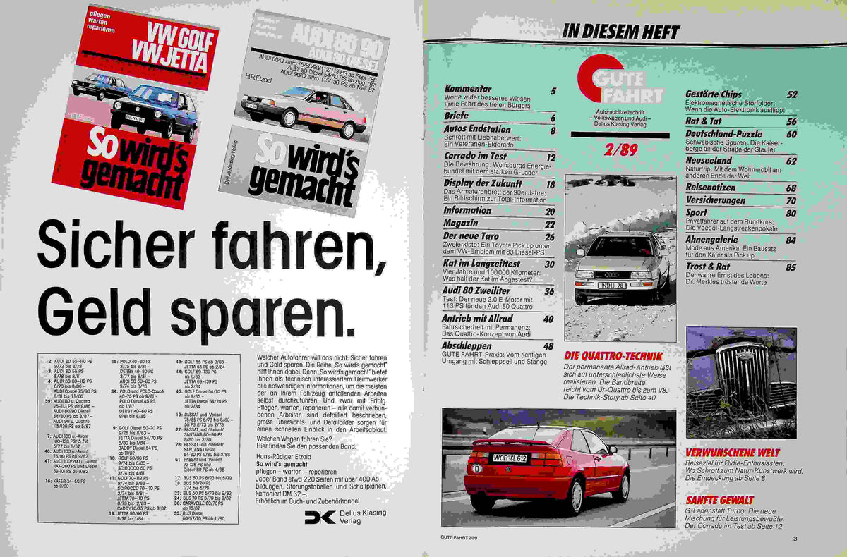 Inhaltsverzeichnis Gute Fahrt 02/1989