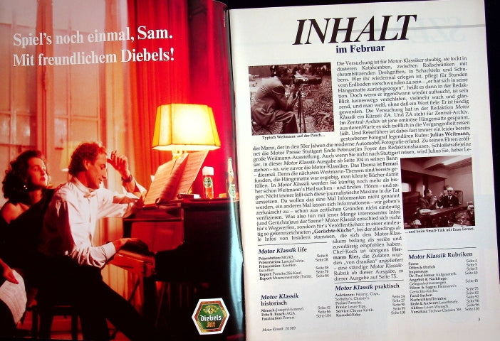 Inhaltsverzeichnis Motor Klassik 02/1989