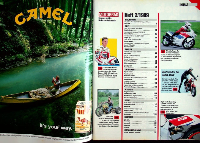 Inhaltsverzeichnis Motorrad 02/1989