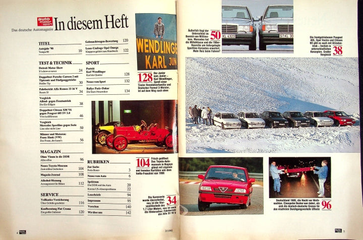 Inhaltsverzeichnis Auto Motor und Sport 02/1990