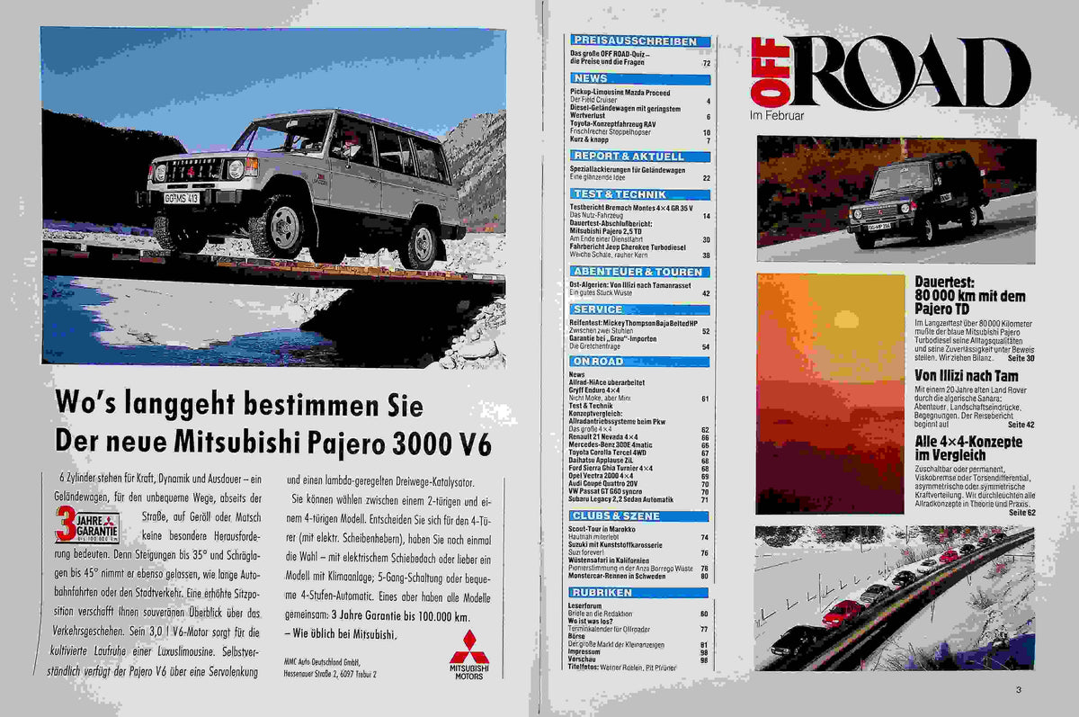 Inhaltsverzeichnis Offroad 02/1990