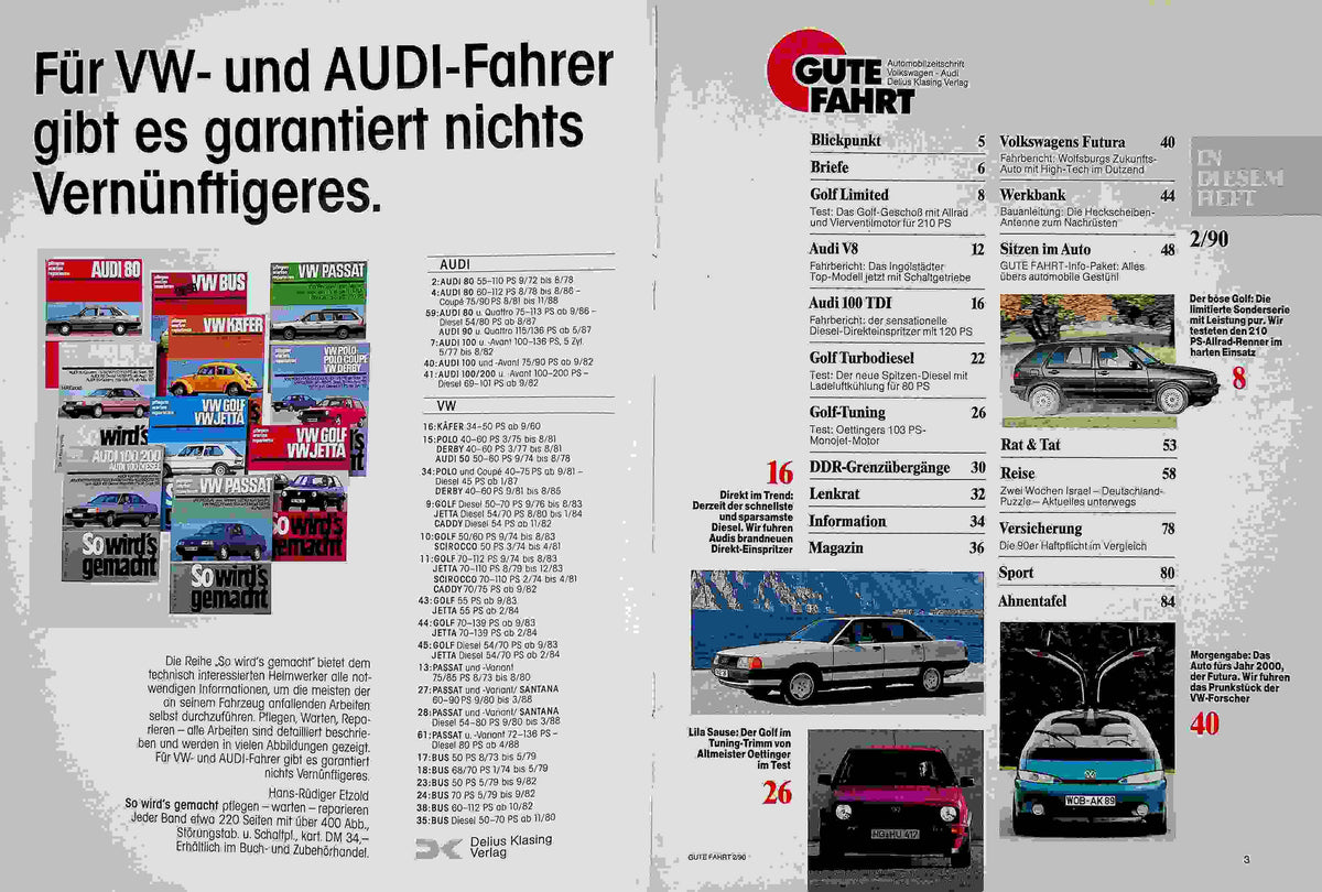 Inhaltsverzeichnis Gute Fahrt 02/1990