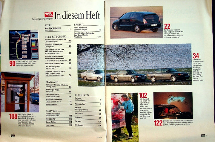 Inhaltsverzeichnis Auto Motor und Sport 02/1991