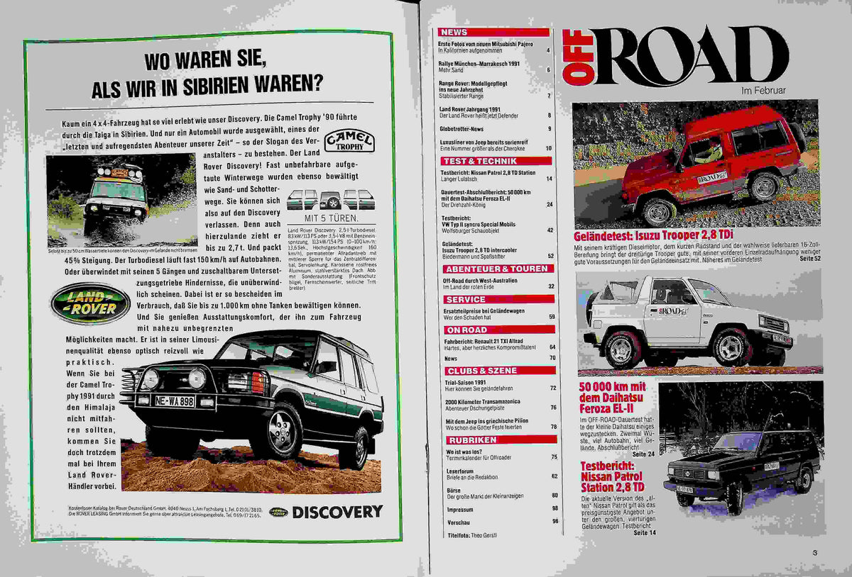 Inhaltsverzeichnis Offroad 02/1991