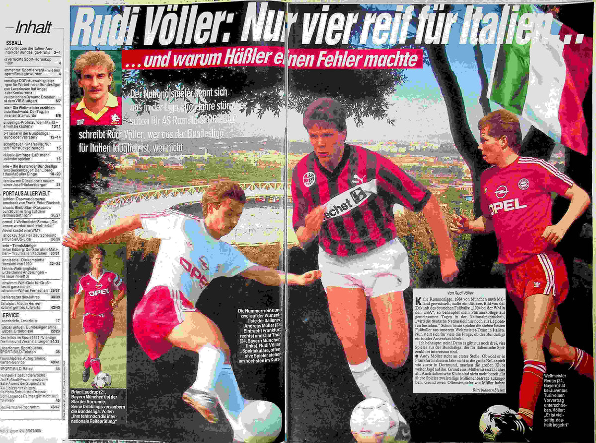 Inhaltsverzeichnis Sport Bild 02/1991