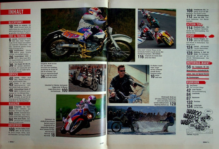 Inhaltsverzeichnis Motorrad 02/1992