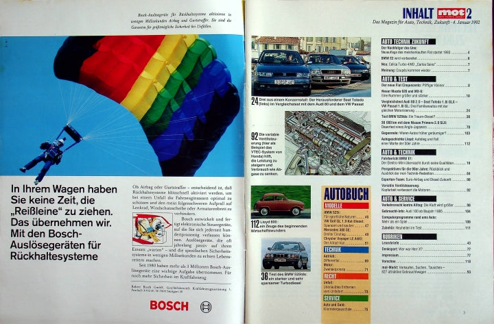 Inhaltsverzeichnis MOT 02/1992