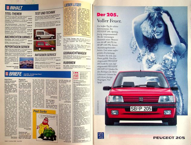 Inhaltsverzeichnis Auto Bild 02/1992