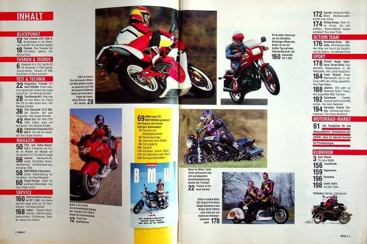 Inhaltsverzeichnis Motorrad 02/1993