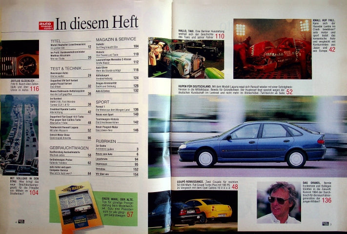 Inhaltsverzeichnis Auto Motor und Sport 02/1994