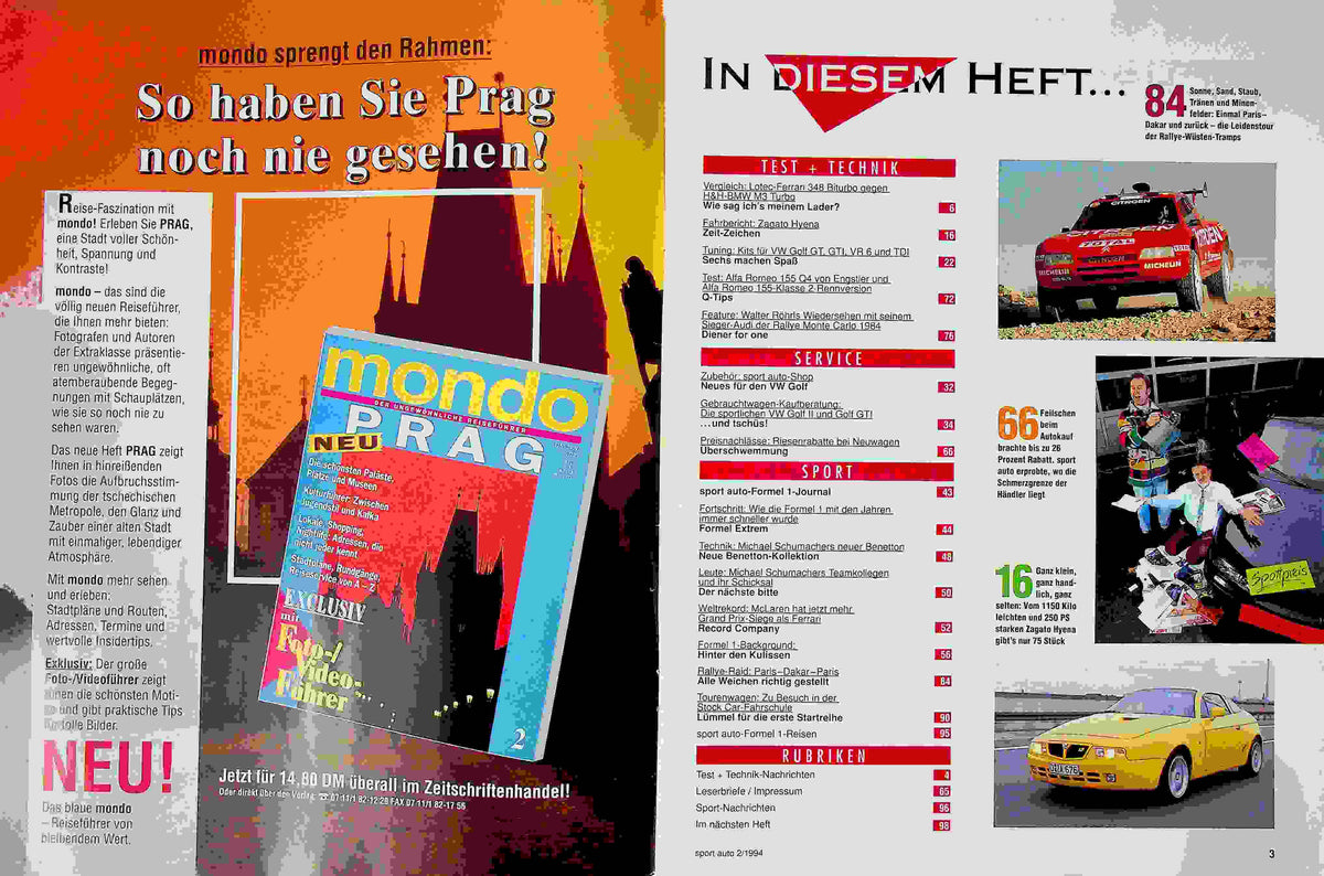 Inhaltsverzeichnis Sport Auto 02/1994