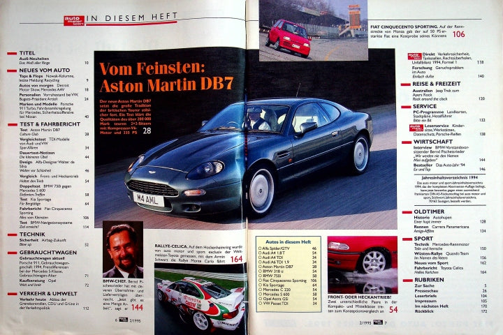 Inhaltsverzeichnis Auto Motor und Sport 02/1995