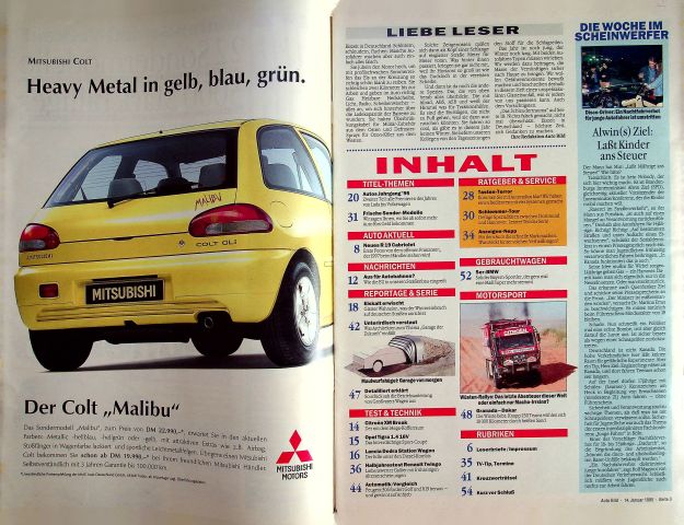 Inhaltsverzeichnis Auto Bild 02/1995