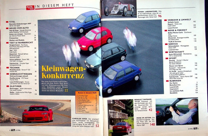 Inhaltsverzeichnis Auto Motor und Sport 02/1996