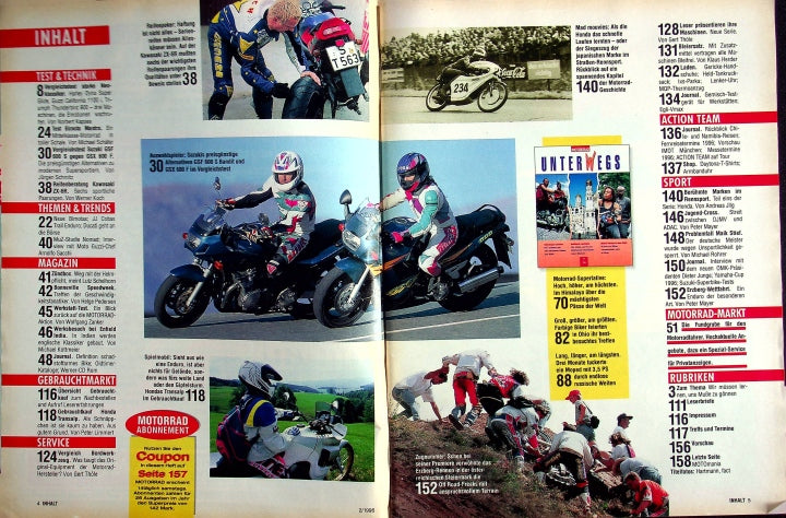 Inhaltsverzeichnis Motorrad 02/1996
