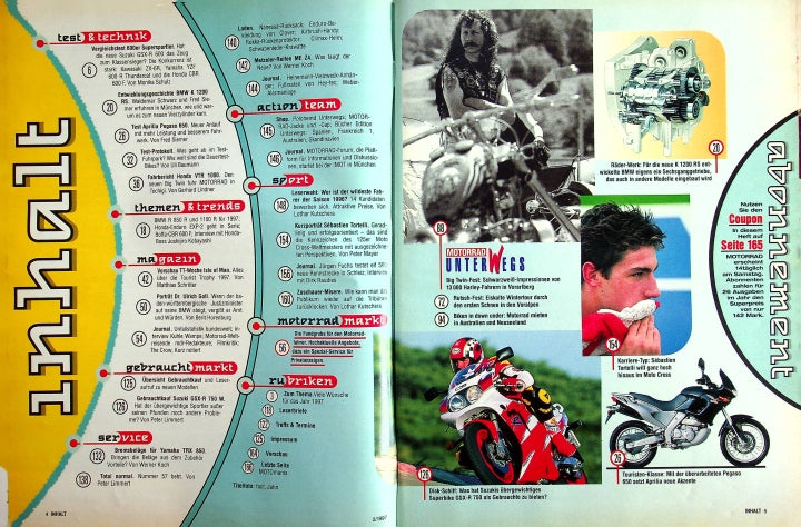 Inhaltsverzeichnis Motorrad 02/1997
