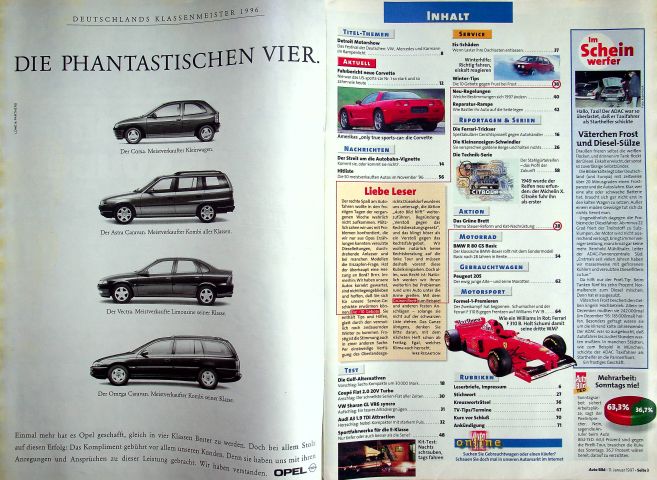 Inhaltsverzeichnis Auto Bild 02/1997