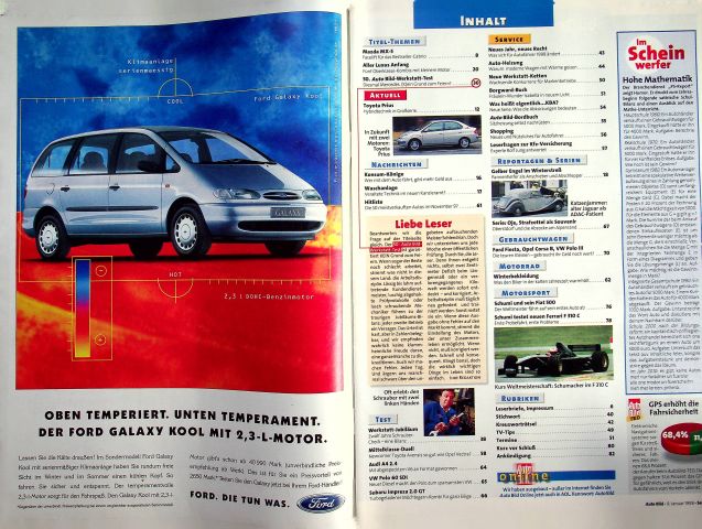 Inhaltsverzeichnis Auto Bild 02/1998