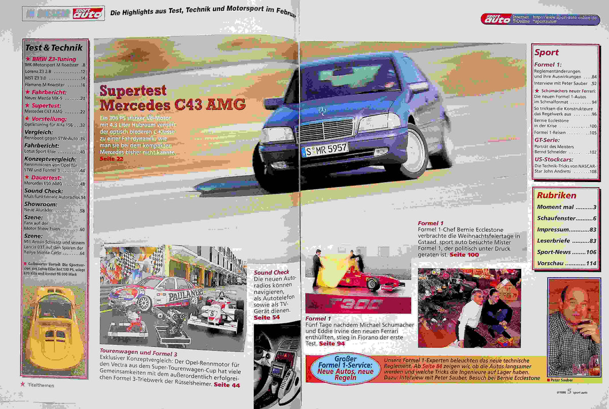 Inhaltsverzeichnis Sport Auto 02/1998
