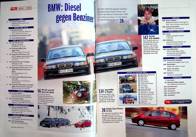 Inhaltsverzeichnis Auto Motor und Sport 02/1999
