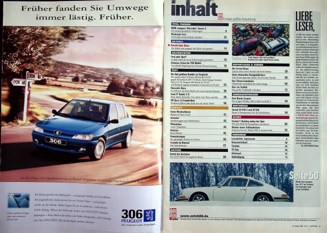 Inhaltsverzeichnis Auto Bild 02/1999