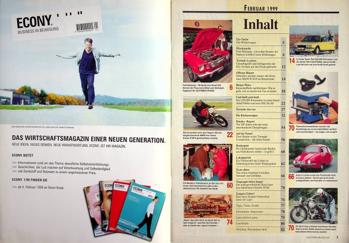 Inhaltsverzeichnis Oldtimer Praxis 02/1999