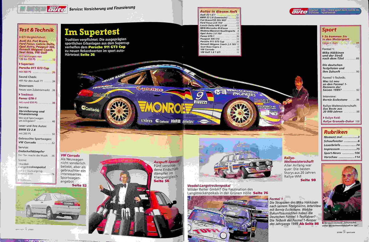 Inhaltsverzeichnis Sport Auto 02/1999