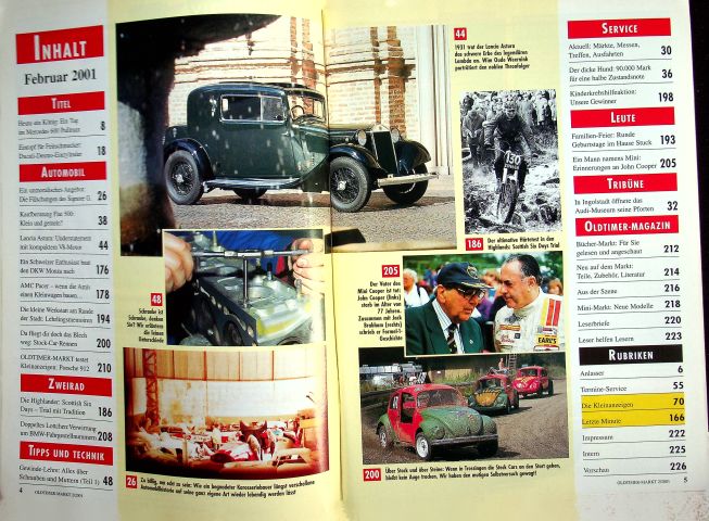 Inhaltsverzeichnis Oldtimer Markt 02/2001