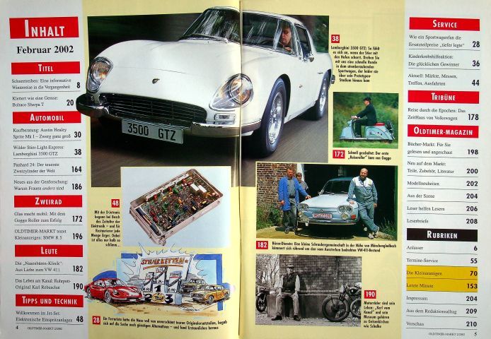 Inhaltsverzeichnis Oldtimer Markt 02/2002
