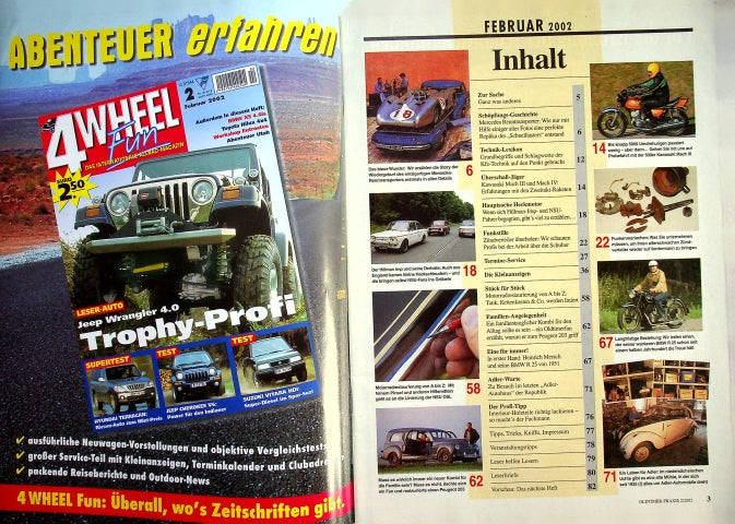 Inhaltsverzeichnis Oldtimer Praxis 02/2002