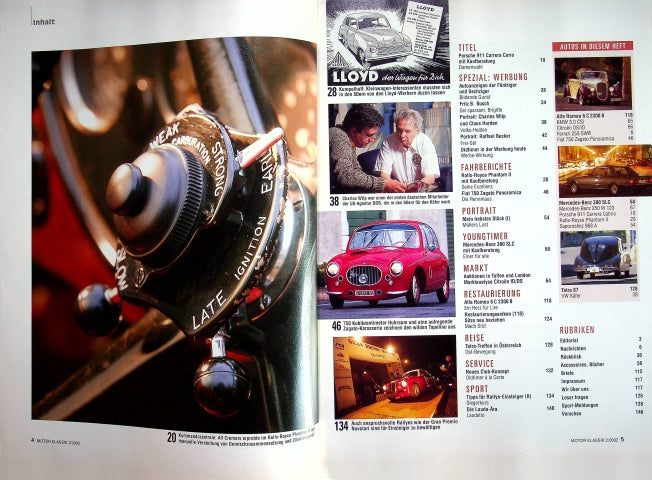 Inhaltsverzeichnis Motor Klassik 02/2002