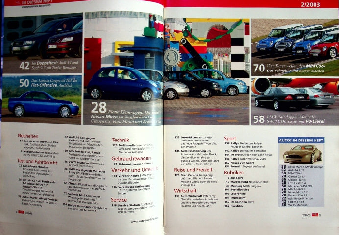 Inhaltsverzeichnis Auto Motor und Sport 02/2003