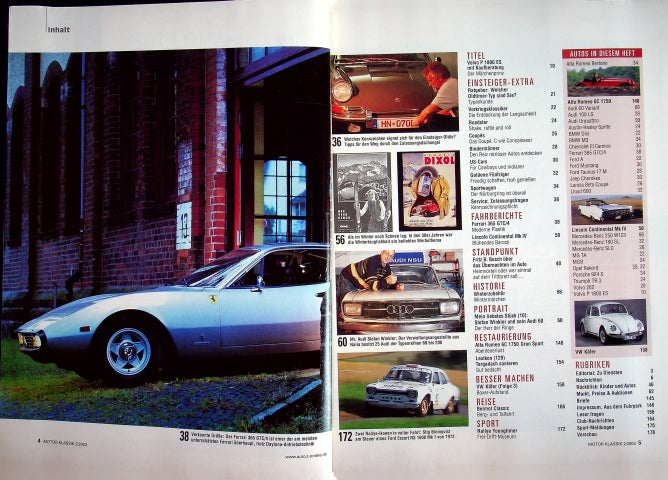 Inhaltsverzeichnis Motor Klassik 02/2003