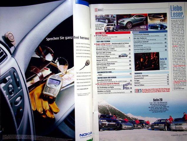 Inhaltsverzeichnis Auto Bild 02/2003